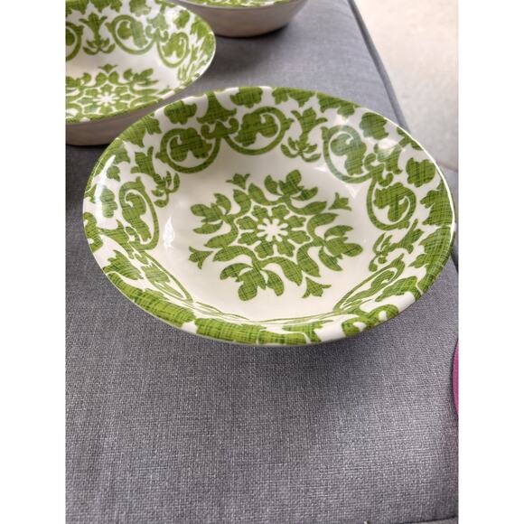 Pier 1 Set of 5 Royal Regal Trellis Lime Green Melamine 7.5” Cereal/Pasta Bowls - Picture 4 of 7